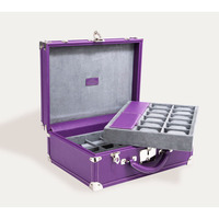 Boîte de montre violette Mini Focus emballage de coffre de montre en gros boîte à bijoux de voyage en cuir de luxe pour montre personnalisée