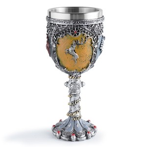 Verre à vin sur pied Game of Thrones, gobelet en acier inoxydable gaufré rond, pour cadeau de fête - Product Image 5