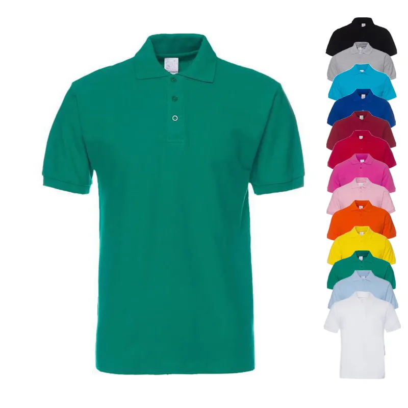 Camiseta personalizada com logotipo do bordado, de algodão, respirável, trabalho, uniforme em branco, camiseta de golfe, esportes, negócios, camiseta polo