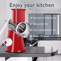 Draagbare Professionele 3-In-1 Plastic Staal Abs Hand Crank Chopper Roterende Kaasrasp Voedsel Wortelsnijder Groentesnijder