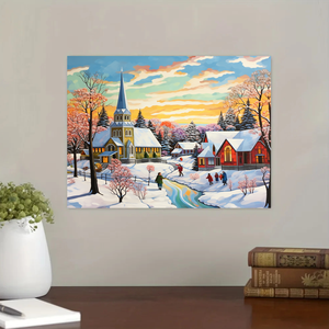 Kits <span class=keywords><strong>de</strong></span> peinture diamantée pour adultes <span class=keywords><strong>Paysage</strong></span> <span class=keywords><strong>de</strong></span> <span class=keywords><strong>neige</strong></span> peint à la main avec strass ronds 30x40cm pour la décoration intérieure - Product Image 3