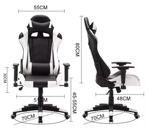 Chaise de jeu exécutive de style moderne, dossier haut inclinable, ergonomique, en cuir PU, avec repose-pieds pour jeux sur ordinateur et bureau 5727C Ye - Product Image 6