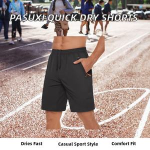 PASUXI Summer Anti-Wrinkle Breathable Mid Waist <b>Board</b> Shorts Mens Casual Running Fitness Sports Jogger Shorts - Product Image 2