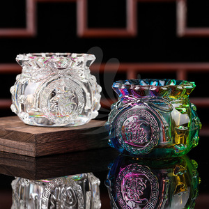 Pot à monnaie en verre cristal, sac porte-bonheur jaune, décoration d'intérieur porte-bonheur, cadeau - Product Image 3