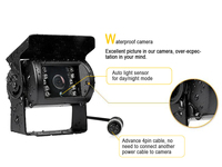 Sistema de visión trasera de 7 pulgadas, impermeable IP69K, monitor antifatiga de ángulo amplio, cámara para camión eléctrico.