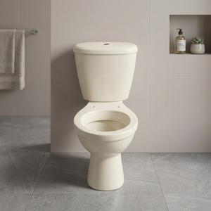 WC mural moderne en céramique deux pièces, couleur ivoire, avec chasse double, siphon en S et réservoir encastré pour salle de bain - Product Image 6
