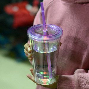 16Oz Led Drink bere <span class=keywords><strong>acqua</strong></span> del partito luci lampeggianti illuminano tazza di plastica Led doppia parete Tumbler - Product Image 2