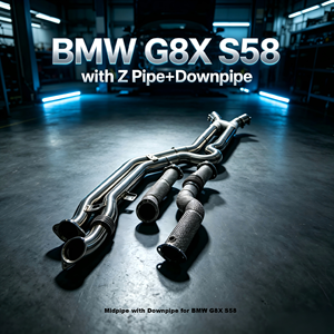 Kit d'échappement Vortex BMW M2 G87 M3 G80 M4 G82 S58 avec tube intermédiaire et tube avant à longueur égale, échappement 3D en Z avec bouclier thermique, mise à niveau 2021-2025 - Product Image 1