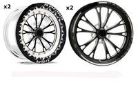 RCSR Nouvelles jantes en aluminium noir brillant forgé à rayons multiples 130 mm PCD 5x120/5x114.3 15-17 pouces Beadlock pour voitures de course de dragster 5 ans