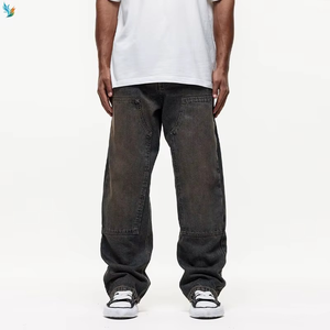 Jean cargo ample de style streetwear de haute qualité avec double genouillère pour homme - Product Image 5