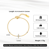 Bracelet CZ étoile à quatre branches en acier inoxydable 304, chaîne fine dorée, breloque centrale en zircon cubique marquise, bracelet étanche