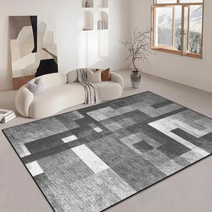 พรมปูพื้นลายเรขาคณิตหรูหรา รูปทรงสี่เหลี่ยมผืนผ้า วัสดุเลียนแบบขนแคชเมียร์ กันลื่น เหมาะสำหรับห้องนั่งเล่น ห้องนอน สไตล์นอร์ดิก รุ่น H-256 - Product Image 1