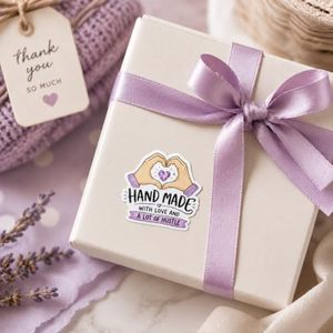Hand Made With Love And A Lot Of Hustle Adhesive <b>Stickers</b> Irregular Shape Paper Digital Printing Durable Gift Craft Labels - Product Image 4