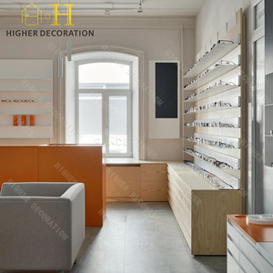 ตู้โชว์แว่นตาไม้พร้อมชั้นวางกระจก LED แบบกำหนดเองได้ สำหรับร้านบูติก - Product Image 4