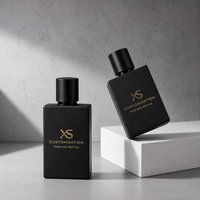 Flacon de parfum carré en verre noir de luxe vide avec boîte 30ml 50ml 100ml Emballage cadeau Cosmétique en vrac OEM Ensemble