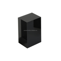 Bloc solide acrylique de 40mm d'épaisseur Bloc cube en acrylique noir pour objets de collection