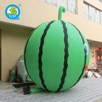 Énorme ballon gonflable en PVC pastèque avec modèle d'air de dessin animé de lumière LED pour la publicité extérieure et les décorations de fête