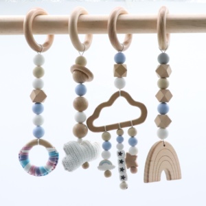 Jouet de dentition avec Crochet <span class=keywords><strong>en</strong></span> bois pour bébé, cadre, nouveau-né, exercices, pour nourrissons, gymnastique - Product Image 4