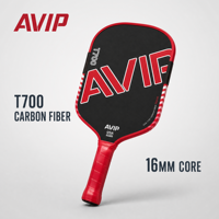Raquette de pickleball haut de gamme en fibre de carbone, noyau en nid d'abeille de 16 mm, rouge, 220 g, raquette personnalisée OEM pour l'entraînement et le divertissement des adultes