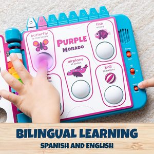 Livre Pop It interactif, durable, sensoriel et ludique, jouet sonore bilingue pour l'apprentissage précoce, activités engageantes, parfait pour les petites mains - Product Image 4