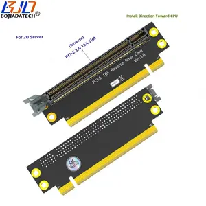 用于2U服务器机箱的PCI Express 3.0 16X插槽反向至PCI-E X16适配器提升卡 (安装方向朝向中央处理器)