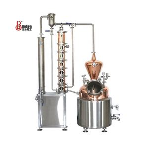 Tanque con camisa de vapor/caldera con columna de destilador de cobre y mezclador/agitador para equipo de destilación - Product Image 5
