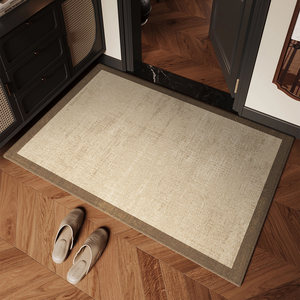 Tapis de sol en velours bouclé Xinjiahui, marron, lignes minimalistes, lavable à l'eau, style moderne, entrée, salon, chambre, balcon - Product Image 3