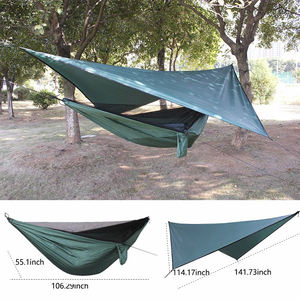 आउटडोर 210T नायलॉन ripstop निविड़ अंधकार हल्के डेरा डाले हुए झूला बारिश फ्लाई टीएआरपी - Product Image 5