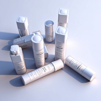 Flacon pompe à vide sans air en plastique acrylique blanc à double paroi, flacon pompe de luxe pour crème pour le visage et sérum pour le corps