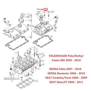 Kit de réparation de couvercle de soupape de moteur de pièces automobiles pour <span class=keywords><strong>Volkswagen</strong></span> Polo Derby Vento Skoda Fabia Ibiza-OEM 045103469H 045103475E nouveau - Product Image 4