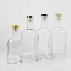 Custom Luxury 750ml 700ml 500ml 375ml Rum Vodka Whisky Liquor Gin Glass Bottle