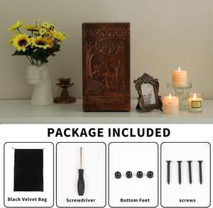 Küller İçin Ahşap Evcil Hayvan Kremasyon Urnesi Orta ve Büyük Kapasiteli, Klasik Ahşap Kaplama - Product Image 5