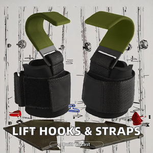 Sangles de musculation et crochets en néoprène Deep Fitness de 10 mm d'épaisseur, unisexes - Sangles de musculation robustes pour soulever des poids lourds, protection de la paume - Product Image 2