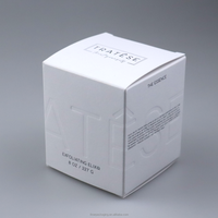 Boîte d'emballage en carton blanc certifiée FSC, logo en relief 3D, boîte cadeau cosmétique personnalisée pour la beauté bio