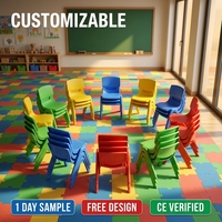 Chaise en plastique ergonomique robuste pour enfants, bord arrondi, pour salle de classe et maternelle, fabriquée en usine certifiée ISO.