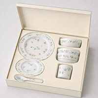 Ensemble d'assiettes en mélamine à motif floral bleu et blanc, imprimé botanique, bord perlé, vaisselle pour mariage, hôtel, buffet