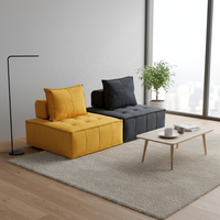 Piedmont Modulares Sofa-Set Quadratisches Kompressionsholzrahmenloses Design Matte Stoffbezüge Reine Schwammfüllung Moderne Wohnungseinrichtung