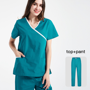 प्रयोगशाला कोट + पैंट सौंदर्य सैलून Workwear पालतू डॉक्टर नर्स कपड़े दंत चिकित्सा क्लिनिक वर्दी वि गर्दन नर्सिंग वर्दी Scrubs सेट - Product Image 5