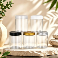Boîte de rangement en PET transparent sans BPA, pot en plastique à large ouverture pour aliments, collations, bijoux, artisanat, petits articles, emballage