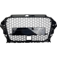 Calandre avant en nid d'abeille de style PNB RS3 en ABS de haute qualité avec trou ACC pour Audi A3 S3 8V 2013-2016
