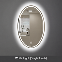 Cermin LED Pintar Salon Hotel dengan Sensor Gerak Komersial, Terpasang di Dinding, Anti-Kabut, Pengatur Cahaya Sentuh, Tampilan Waktu, IP44, ETL, CE, OEM