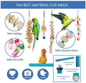 Mainan kandang burung bel gantung kayu alami cocok untuk parkit kecil Cockatiels Conures Finches Budgie - Product Image 5