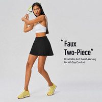 Rok Tenis Wanita Dewasa 2-in-1 Musim Panas, Pinggang Teratur, Celana Pendek Terintegrasi, Cepat Kering, Sejuk, Bernapas, Kantong Terintegrasi