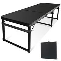 Table de camping pliante en aluminium, réglable en hauteur, légère et portable avec poignée pour la cuisson en extérieur et les voyages