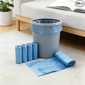 Trash Bags Roll <b>Pack</b> 100 Count, <b>Flat</b> Breakaway Garbage Bags, Household Trash Liners for Kitchen, Bathroom, Office & Daily Use - Product Image 1