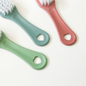 Shoe Brush Nylon Bristles With Hanging Loop For Cleaning Shoes And Clothes Blue Green Pink - Product Image 4