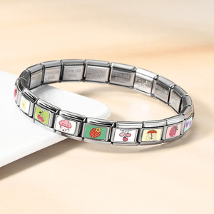 Bracelet modulaire italien en acier inoxydable, design Cœur et Nuage, accessoires de montre à breloques à assembler soi-même, cadeau unisexe, collection Printemps - Product Image 4