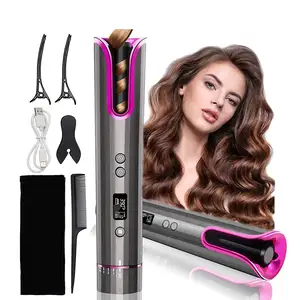 Portable Curling Wand Pro Hair Curl Curler Spinning Automatic Cordless Hair Curler Hair Curling Iron