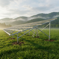 Structure de montage au sol pour panneaux solaires photovoltaïques galvanisée à chaud Zn-Al-Mg avec vis de fixation au sol