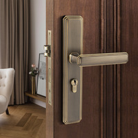 Serrure de porte intérieure moderne et minimaliste en laiton pour chambre à coucher, poignée de porte magnétique silencieuse pour porte en bois, installation facile – Fournisseur d'usine
